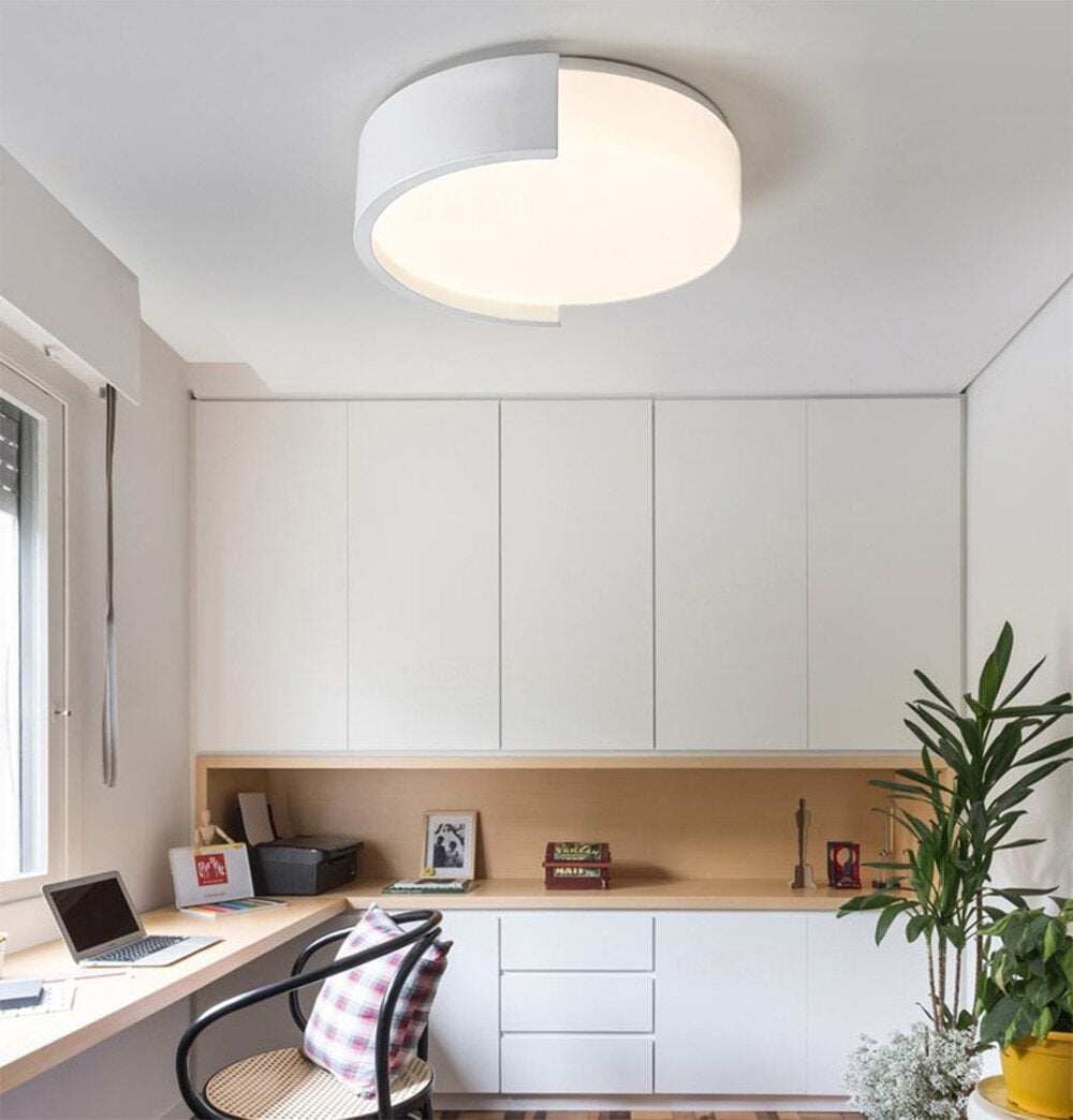 Modern LED Ceiling Light Lamp Dimmable Round Multicolor Lighting Fixture Bedroom Kitchen Surface Mount Living Room White Black