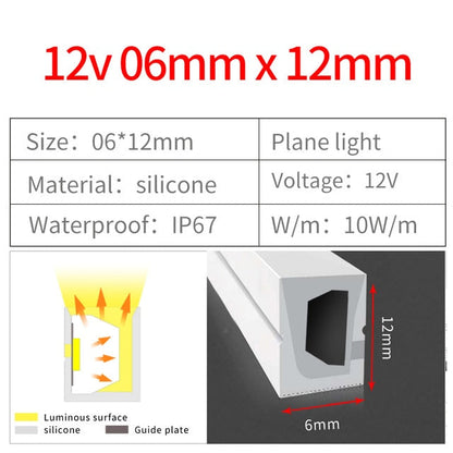 12/24v Flexible Waterproof Silicone LED Light Strip Silica Gel Soft Lamp Tube 1m - 5m IP67 Neon Rope LED Light Band
