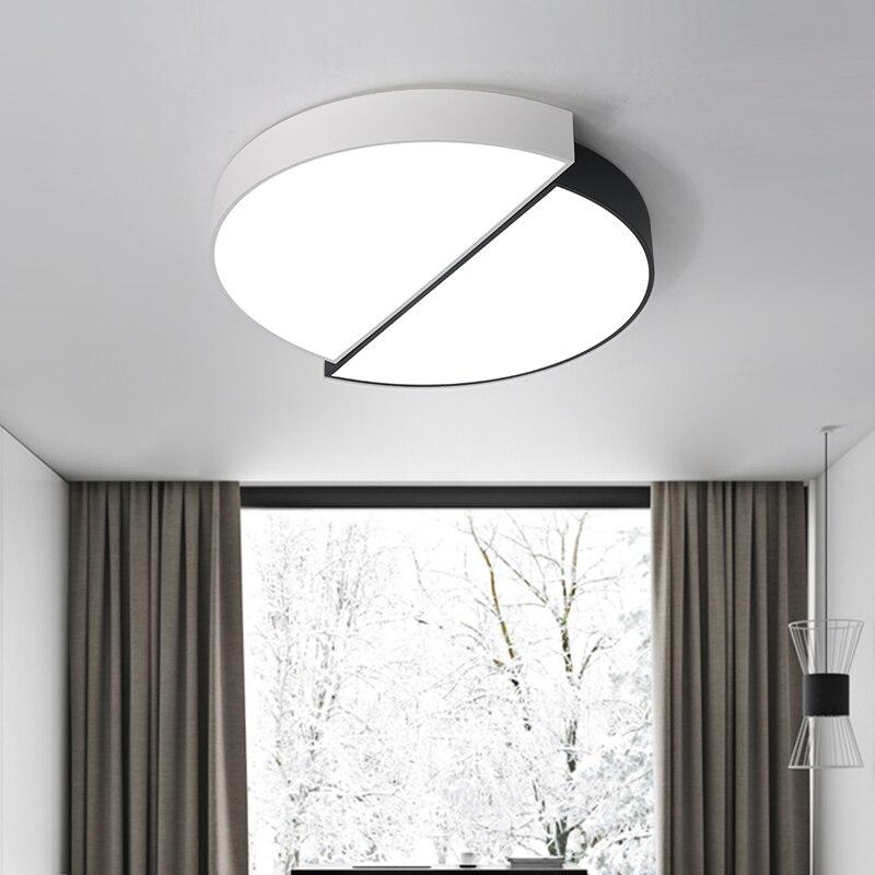 Modern Round Ceiing LED Light Sitting Room Absorb Dome Light Individual Originality Black and White Bedroom Balcony Lamp