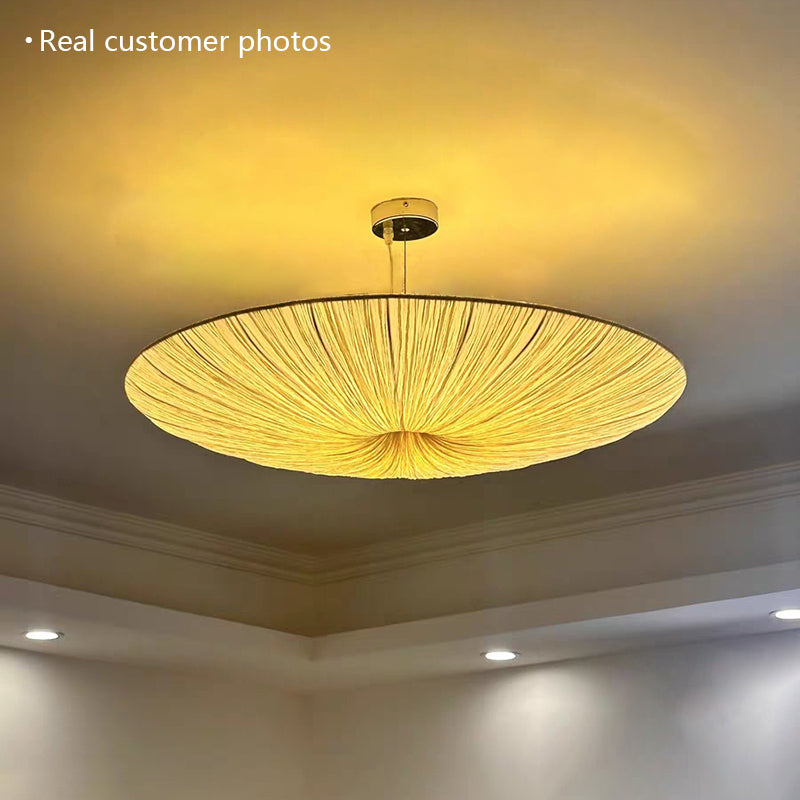 Wabi Sabi Cloth Pendant Light Bar Living Room Bedroom Nordic Ceiling Chandelier Lighting Decor Lustre Hanging Lamps