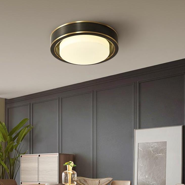 Simple Modern Room Living Room Black Copper Ceiling Lamp