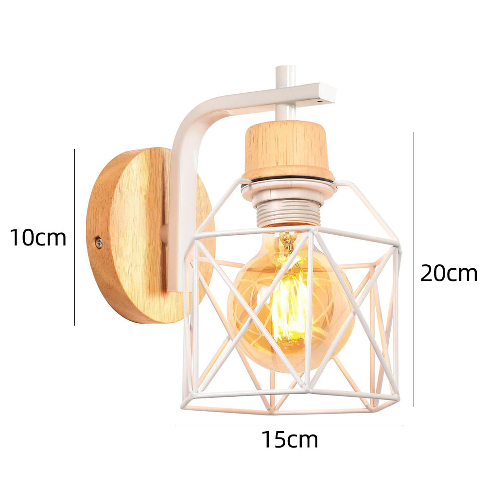 Modern Wood Wall Lamps Vintage Sconce Wall Lights Fixture E27 Bedside Retro Lamp Industrial Dining Room Bedroom Lighting