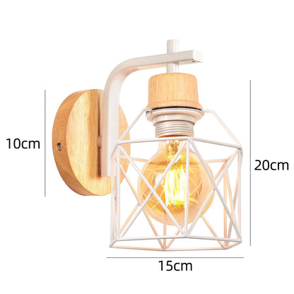 Modern Wood Wall Lamps Vintage Sconce Wall Lights Fixture E27 Bedside Retro Lamp Industrial Dining Room Bedroom Lighting