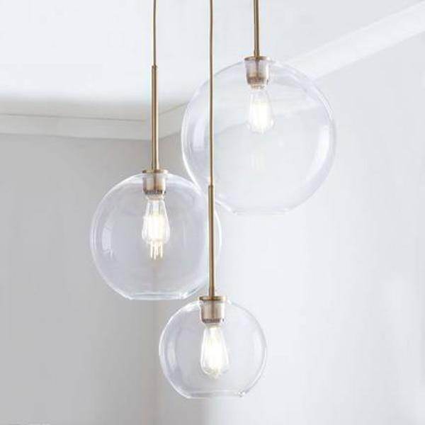 Modern Glass Ball Pendant Light Gradient Color Hanging Lamp Hanglamp Kitchen Light Fixture Dining Living Room Luminaire