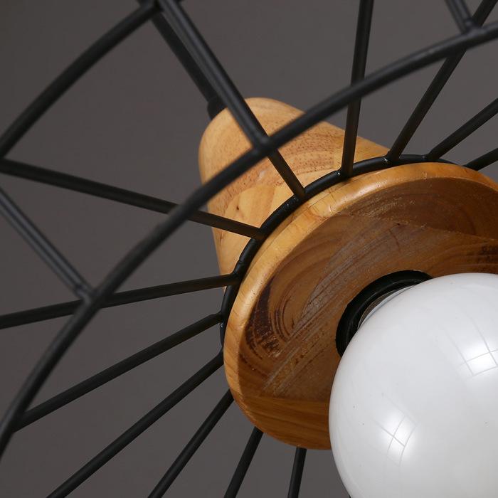 American Country Individual Log Chandelier Nordic Inn B & B Restaurant Bedroom Simple Retro Iron Wire Grid Chandelier