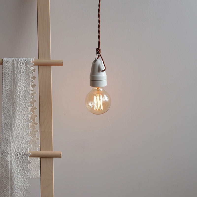 Vintage Ceramic Bedside Pendant Lamp Art Single Head Dining Room Pendant Lamp Creative Mini Pendant Lamp