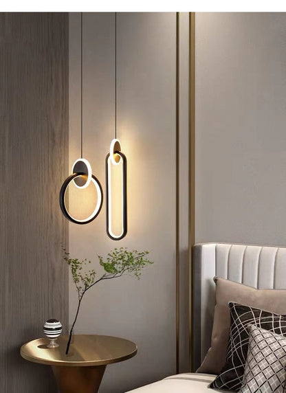 Modern Creative LED Pendant Lamps Wall Hanging Chandelier Bedroom Bedside Lamp Dining Room Decor