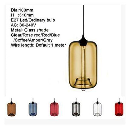 Modern Loft E27 Glass Bowl Pendant Lights Colorful Simple Hanging Lamps For Kitchen Living Room Bedroom Restaurant Hotel Room
