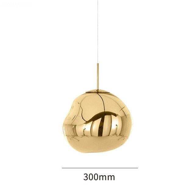 Modern 30/40cm Red Silver Gold Melt Glass Pendant Lamp Lava Irregular Creative Designer Hang Lamp For Living Room Bedroom