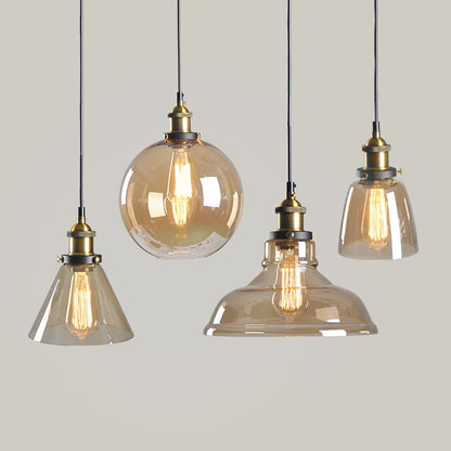 Vintage Pendant Lights Glass Pendant Lamps Loft Industrial Hang Lamp Smoky Grey Lamparas De Techo Colgante Modern Lustre Pendent