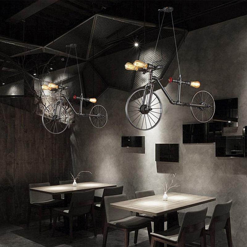 Creative Retro Bicycle Chandelier Industrial Wind Iron Art Craft Light Restaurant/bar/Cafe Decorative Light