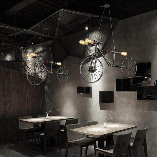 Creative Retro Bicycle Chandelier Industrial Wind Iron Art Craft Light Restaurant/bar/Cafe Decorative Light