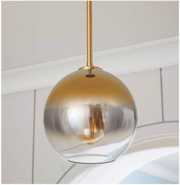 Loft Modern Pendant Light Silver Gold Glass Ball Hanging Lamp Hanglamp Kitchen Light Fixture Dining Living Room Luminaire