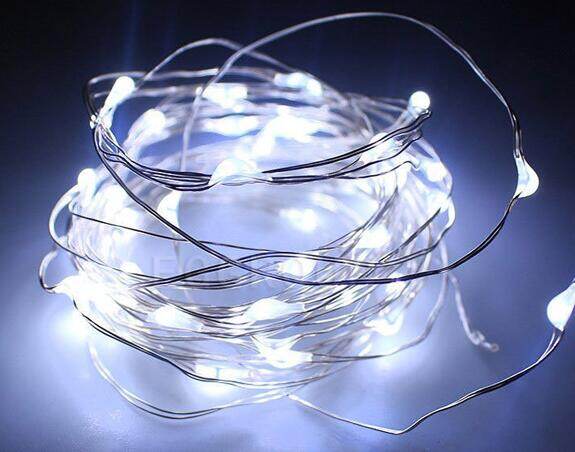 50 100 LED Outdoor Light String Fairy Garland Battery Power Copper Wire Lights For Party Christmas Wedding 5 Colors