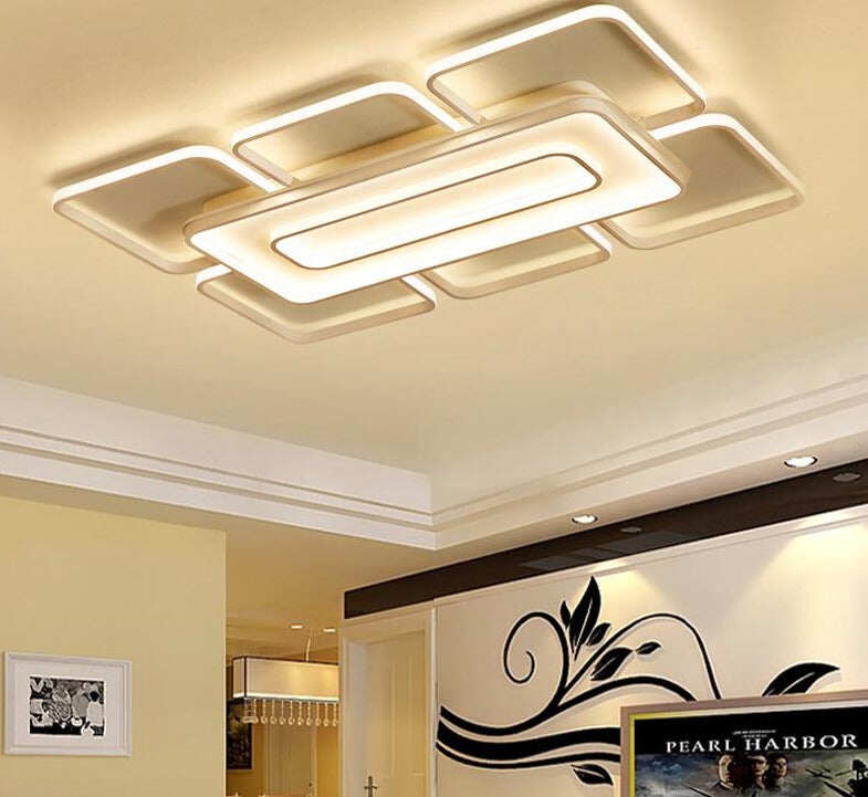 Square Modern Ceiling Lights Led For Living Room Bedroom White And Coffee Color Home Led Ceiling Lamp Luminaires