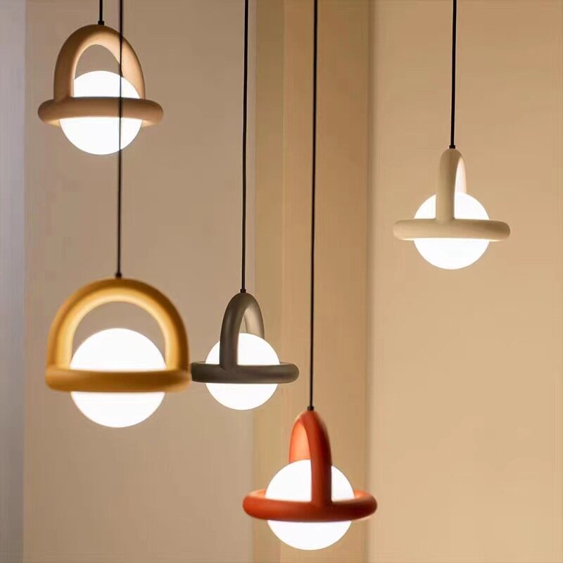 Modern Balloon Pendant light  LED Glass Design Bedside Nordic Chandelier Bedroom Living Dining Room Stairs Home G4 Hanging Lamp