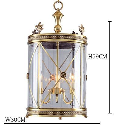 American All Copper Chandelier Glass Birdcage Copper Lamp