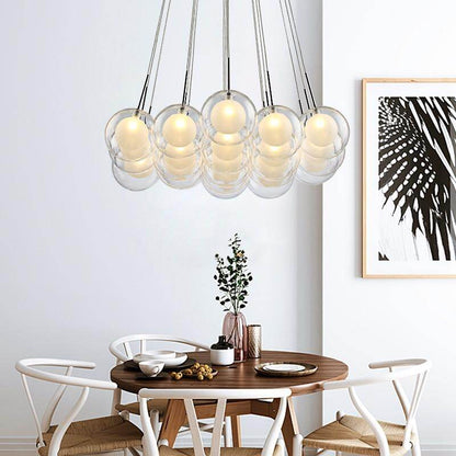 Modern LED Chandelier Lighting Nordic Glass Ball  Lamp Living Room Hanging Lights Home Deco Dining Room Bedroom Fixtures