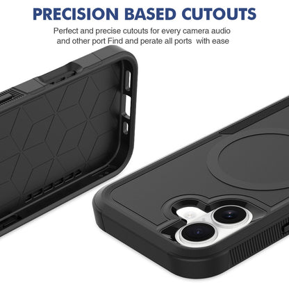 Premium 2IN1 Heavy Armor Magnetic Charging Case for IPhone 17 Air 16 15 Pro Max Shockproof PC Matte Protect Cover