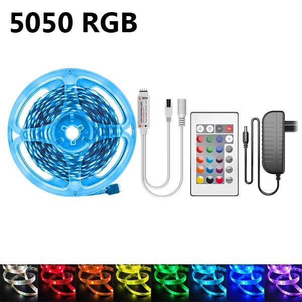 RGBWW RGB LED Strip Light 5050 10M 5M LED Lights SMD 2835 Rgb Leds Tape Diode Ribbon Flexible Room Decoration DC12V Adapter set
