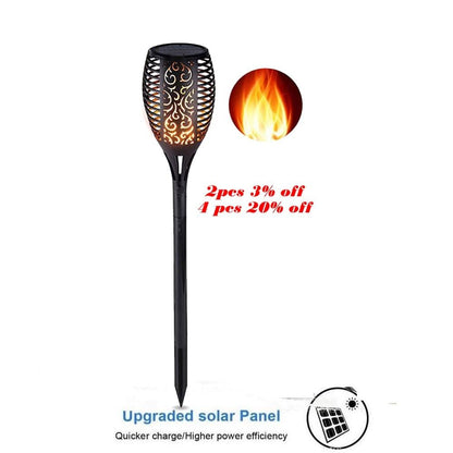 Garden Solar powered LED luz Flame Lamp Waterproof 33LEDs Lawn camps Flame Flickering Torch Light Outdoor Solar LED Fire Lights