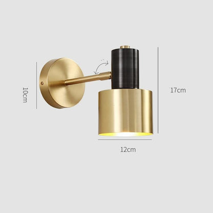 Nordic Copper Bedroom Wall Lamp Creative Modern Minimalist Stair Corridor Porch Living Room Dining Room Personality Copper Wall Lamp