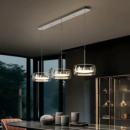 3-color Modern Minimalist Dining Table Light Glass Restaurant Pendant Light Restaurant  Indoor Lighting