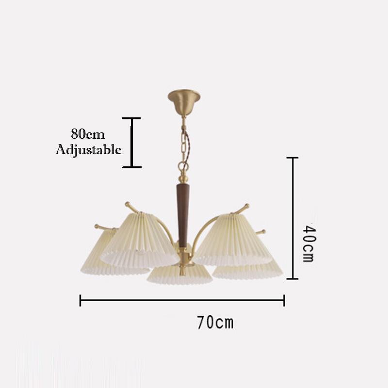 American Simple Copper Pleated Chandelier