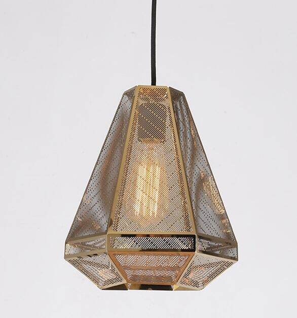 Post Modern Pendant Light Stainless Steel Diamond Shape Kitchen Hanging Lamp Loft Hanglamp Living Room Pendant Lamp Decor