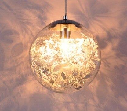 Transparent glass ball chandelier, Nordic, modern, minimalist bedroom, romantic personality, entrance restaurant, Wednesday coff
