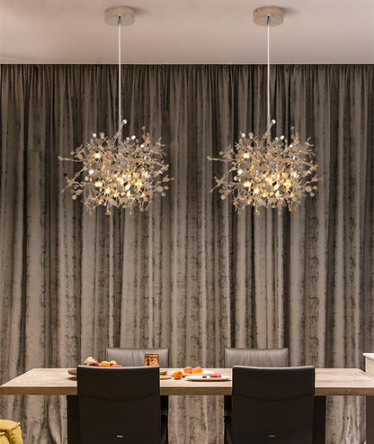Postmodern Individual G9 Leaf Pendant Light Industrial Lamp Metal Hanging Lights LOFT Suspension Luminaire