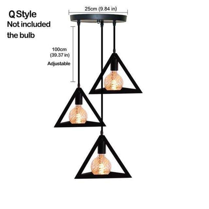 Nordic Pendant Lights Iron Minimalist Loft Cage Pyramid Pendant Lamp Modern Industrial Metal Hanging Lamp Parlor E26 E27 LED NEW