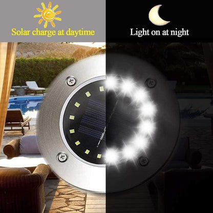 4Pack Solar Garden Lights 16/20 LED Solar Ground Lights Waterproof Light Underground Sensing Landscape Lights for Lawn Pathway