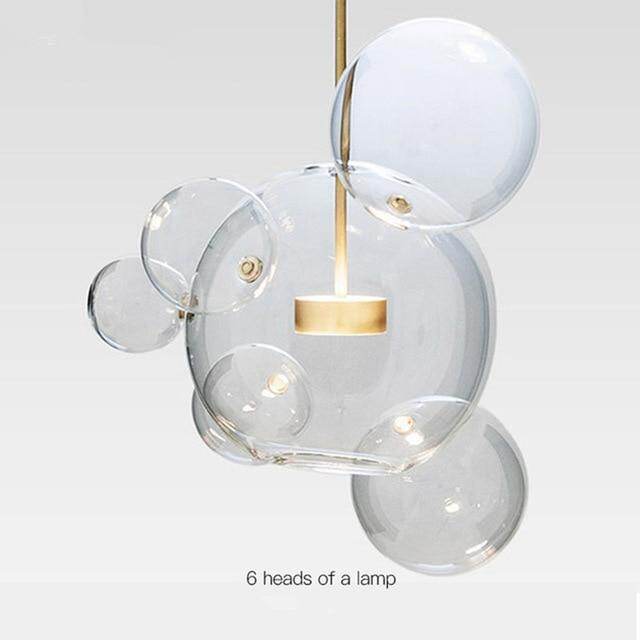 Modern Creative Clear Glass Bubble Ball Led Pendant Lamp for dining room living room bar LED Glass Hang Lamp