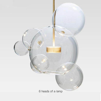 Modern Creative Clear Glass Bubble Ball Led Pendant Lamp for dining room living room bar LED Glass Hang Lamp