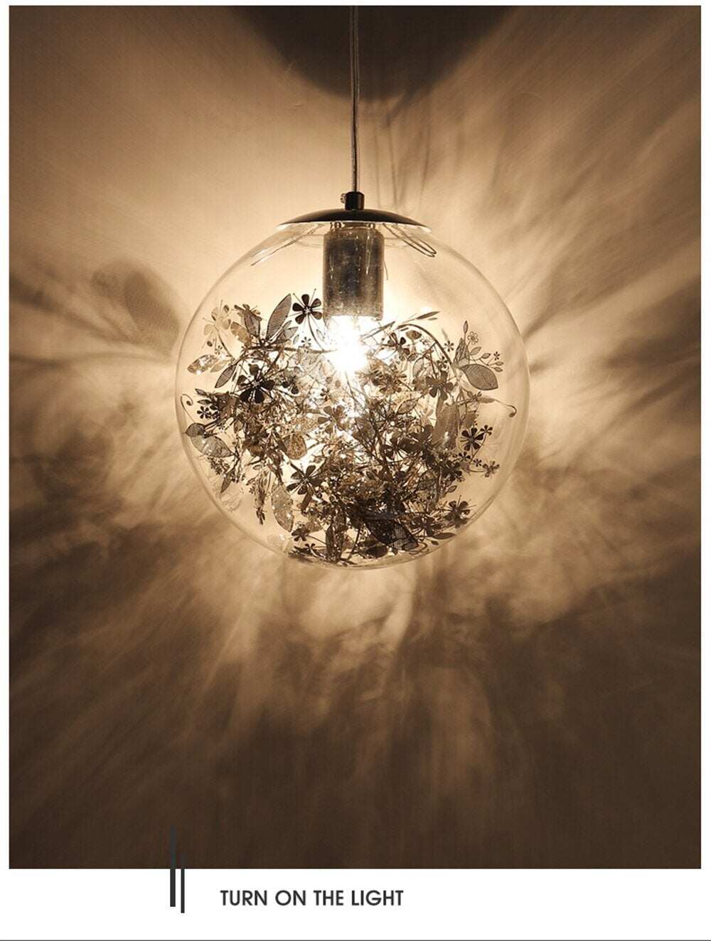 Nordic E27 Pendant Lights Gold And Silver Flower Hanging Lamp Hanglamp Creative Transparent Glass Staircase Loft Home Deco