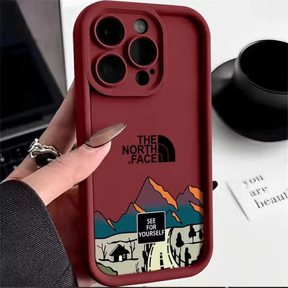 For IPhone 16 15 14 Mountain peak Road Phone Case13 12 11 Pro Max XR XS 7 8 15 16 Plus Fashion Soft Shockproof Back Matte Cover