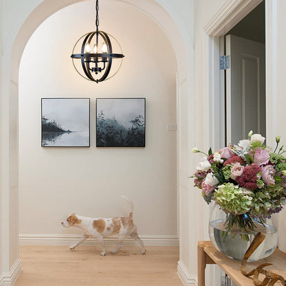 Globe Chandelier Farmhouse Hanging Lighting Ceiling Light Fixture