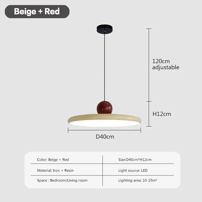 Nordic LED Pendant Light Cream Wind Flying Saucer Lamps For Living Room Bedroom Interior Illumination