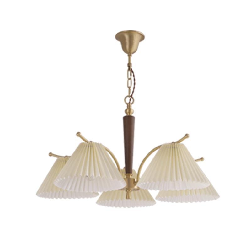 American Simple Copper Pleated Chandelier