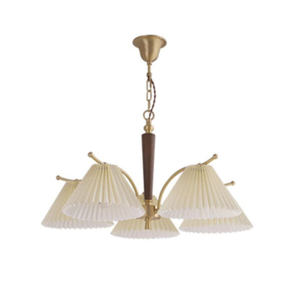 American Simple Copper Pleated Chandelier