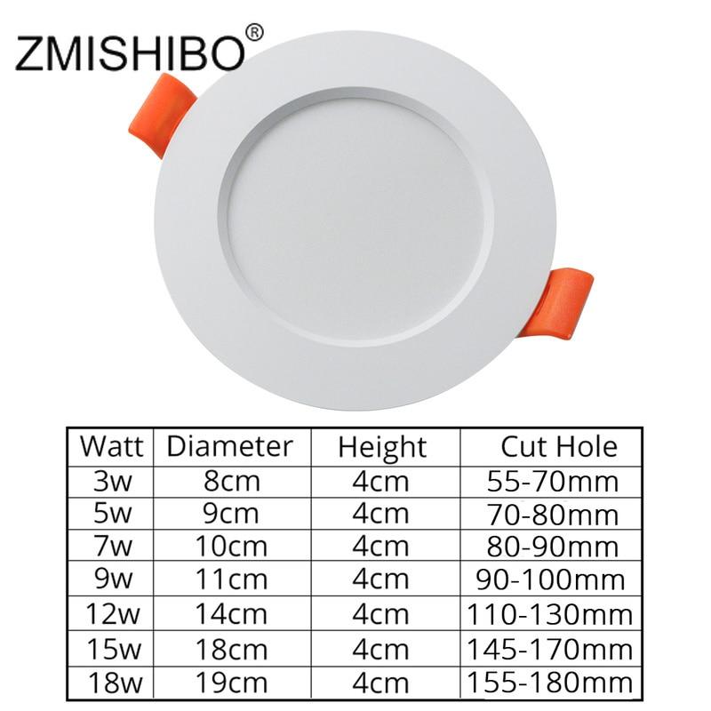 LED Recessed Downlights Ceiling Spot Lamp 3000K/4000K/6000K 3W 5W 7W 9W 12W 15W 18W  Living Room Kitchen Lamp