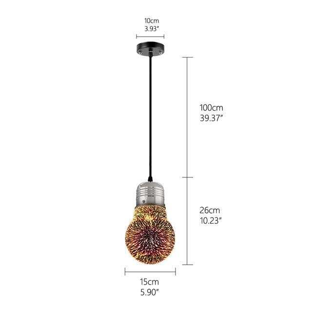 Modern 3D Colorful Romantic Starry Sky Hanging Glass Shade Pendant Lamp Lights Fixture E27 For Bedroom Restaurant Living Room