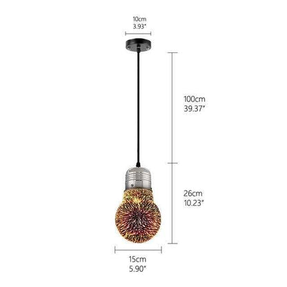 Modern 3D Colorful Romantic Starry Sky Hanging Glass Shade Pendant Lamp Lights Fixture E27 For Bedroom Restaurant Living Room