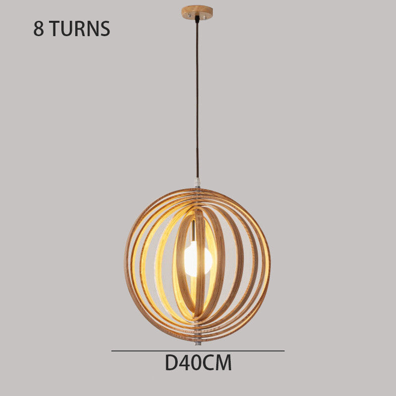 Rotating Moon Pendant Light Nordic Circular wood light dining table light Bedroom Bar Corridor Hanging Lamp