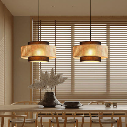 Vintage LED Pendant Light Rattan Warm lamp Pendant Lights Restaurant Hotpot Chinese Vine Art Lighting