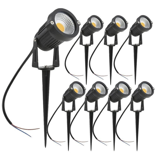 4pcs 5W LED Landscape Lights Waterproof Garden Pathway Lights Walls Trees Flags Outdoor Spotlights with Spike Lawn lamps