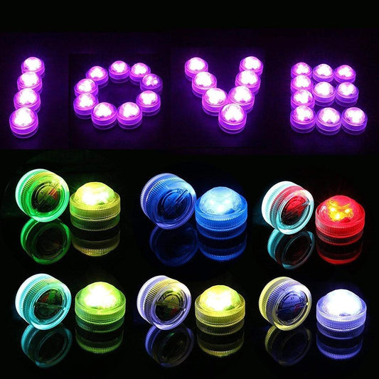 Battery Powered RGB Submersible LED Light IP68 Waterproof Underwater Led Light Night Lamp for Fish Tank Pond Wedding Party Light