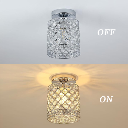 Modern Crystal Ceiling Lamp Silvery Ceiling Light E27 Max 60W Corridor Eliving Room Entry Door Bedroom Lamps Decorative Lights