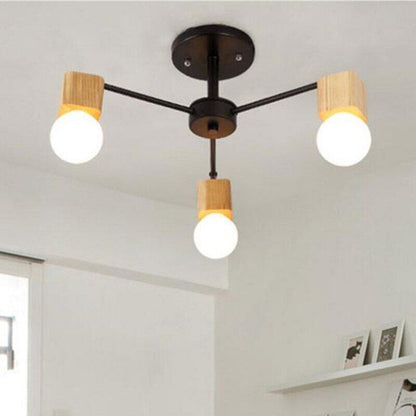 Fashion Modern Lamps LED Pendant Lights Indoor Lighting Wood Lamp Holder Living Dining Room Bedroom Bar Shop Light Fixture